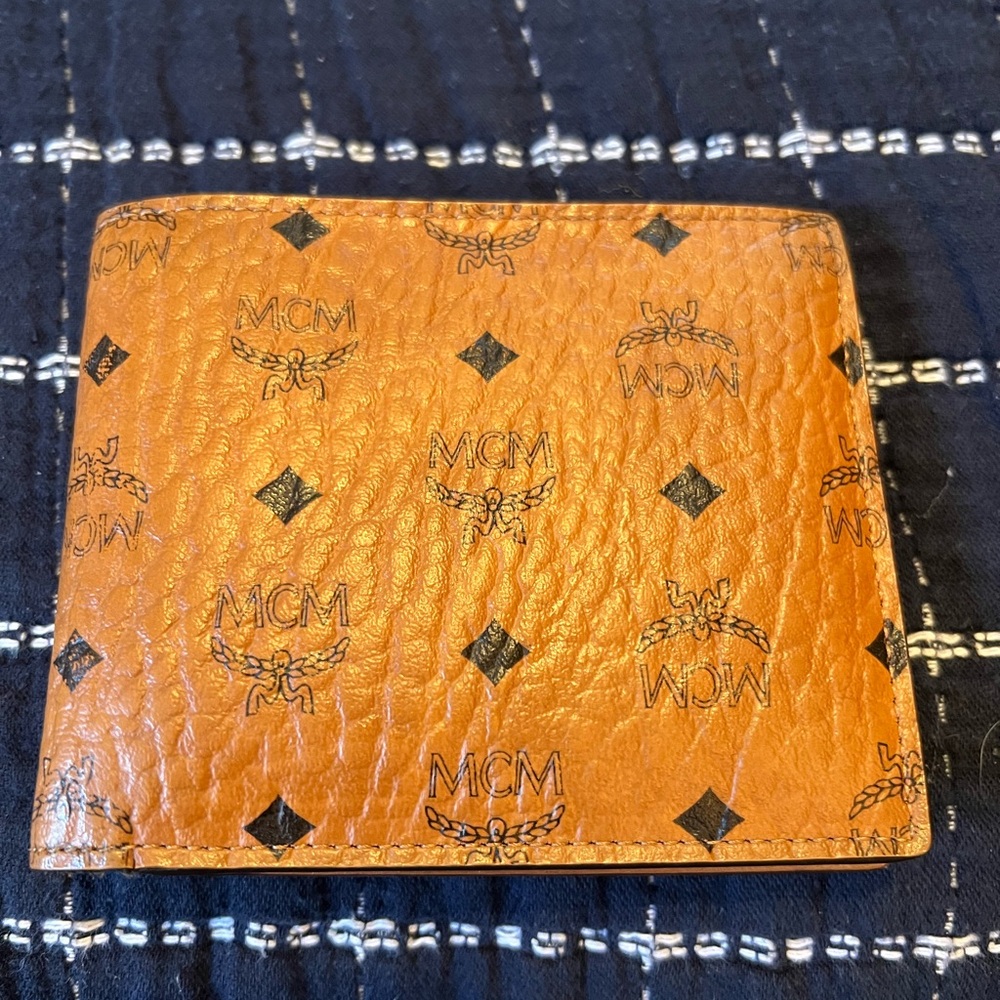 MCM Cognac Leather Card Holder